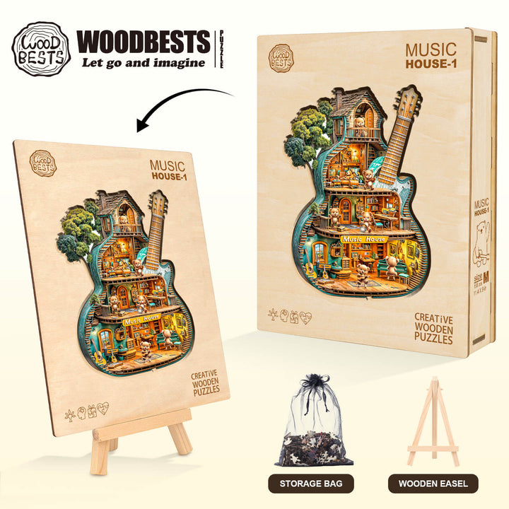 Music House-1 Holz-Puzzlespiel
