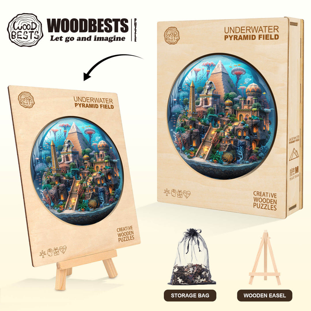 Unterwasser-Pyramidenfeld Holz-Puzzlespiel