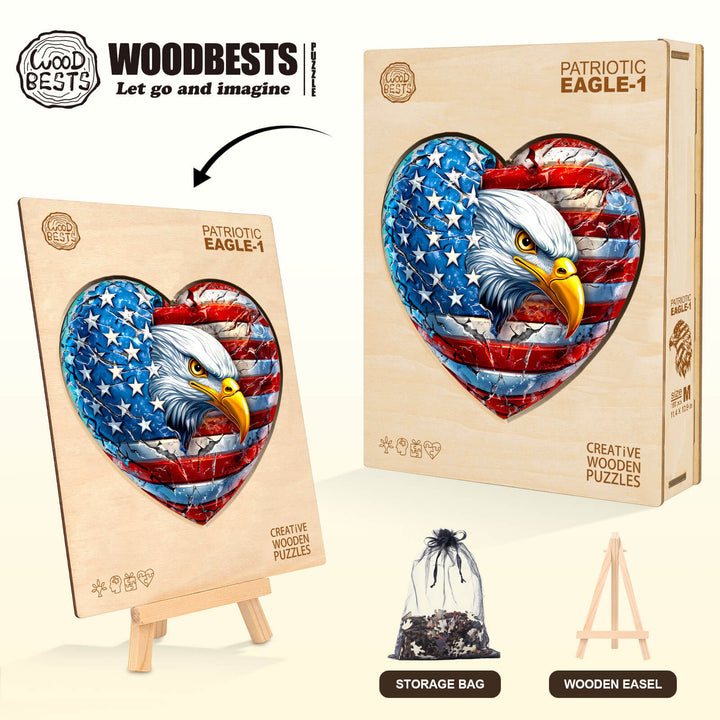 Patriotic Eagle-1 Wooden Jigsaw Puzzle
