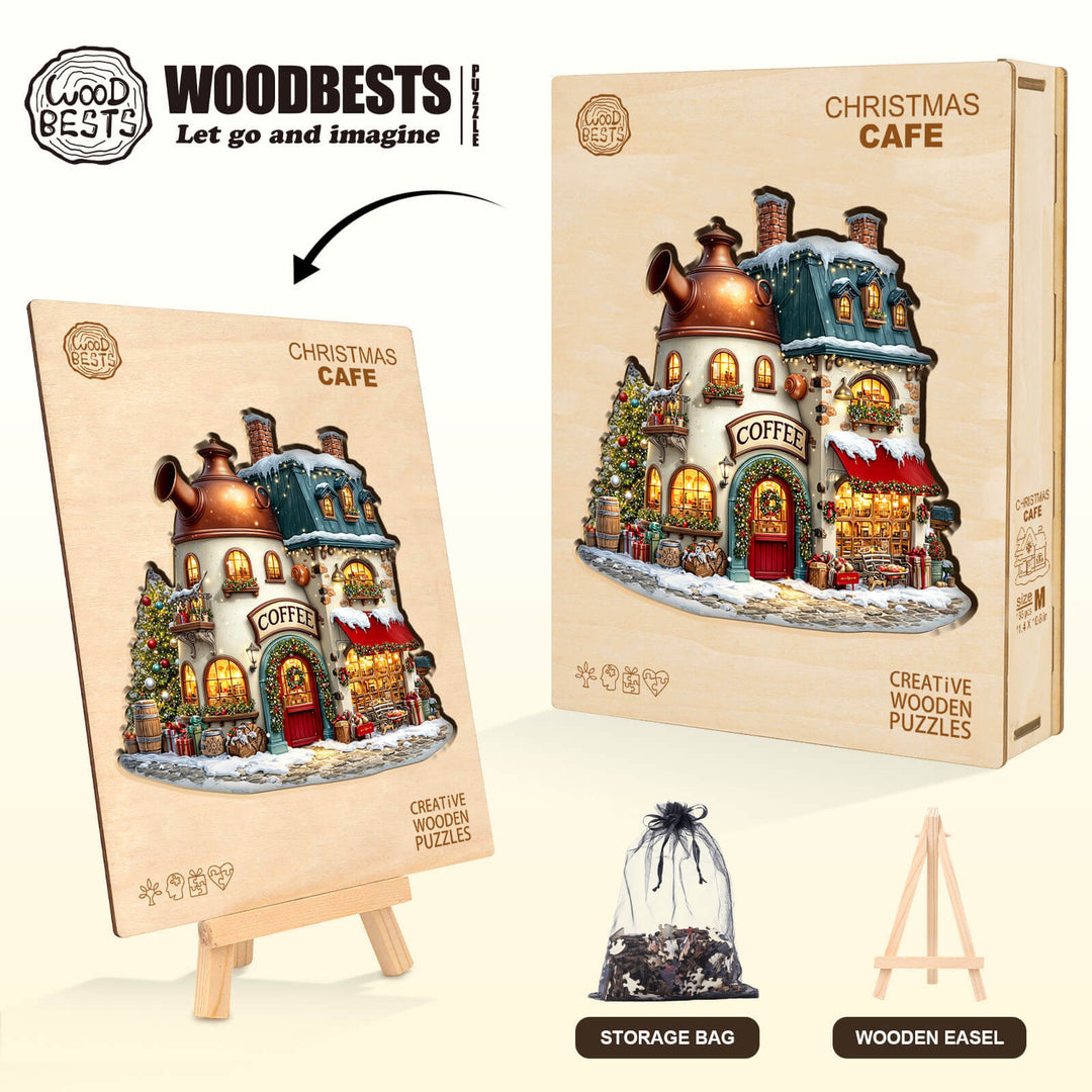 Christmas Cafe Wooden Jigsaw Puzzle
