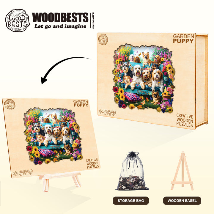 Garden Puppy Wooden Jigsaw Puzzle