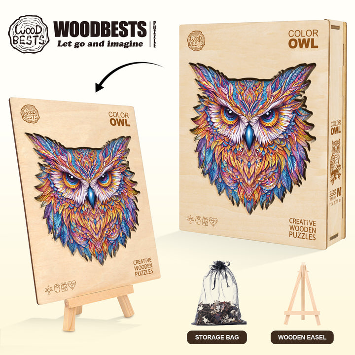 Color owl Wooden Jigsaw Puzzle
