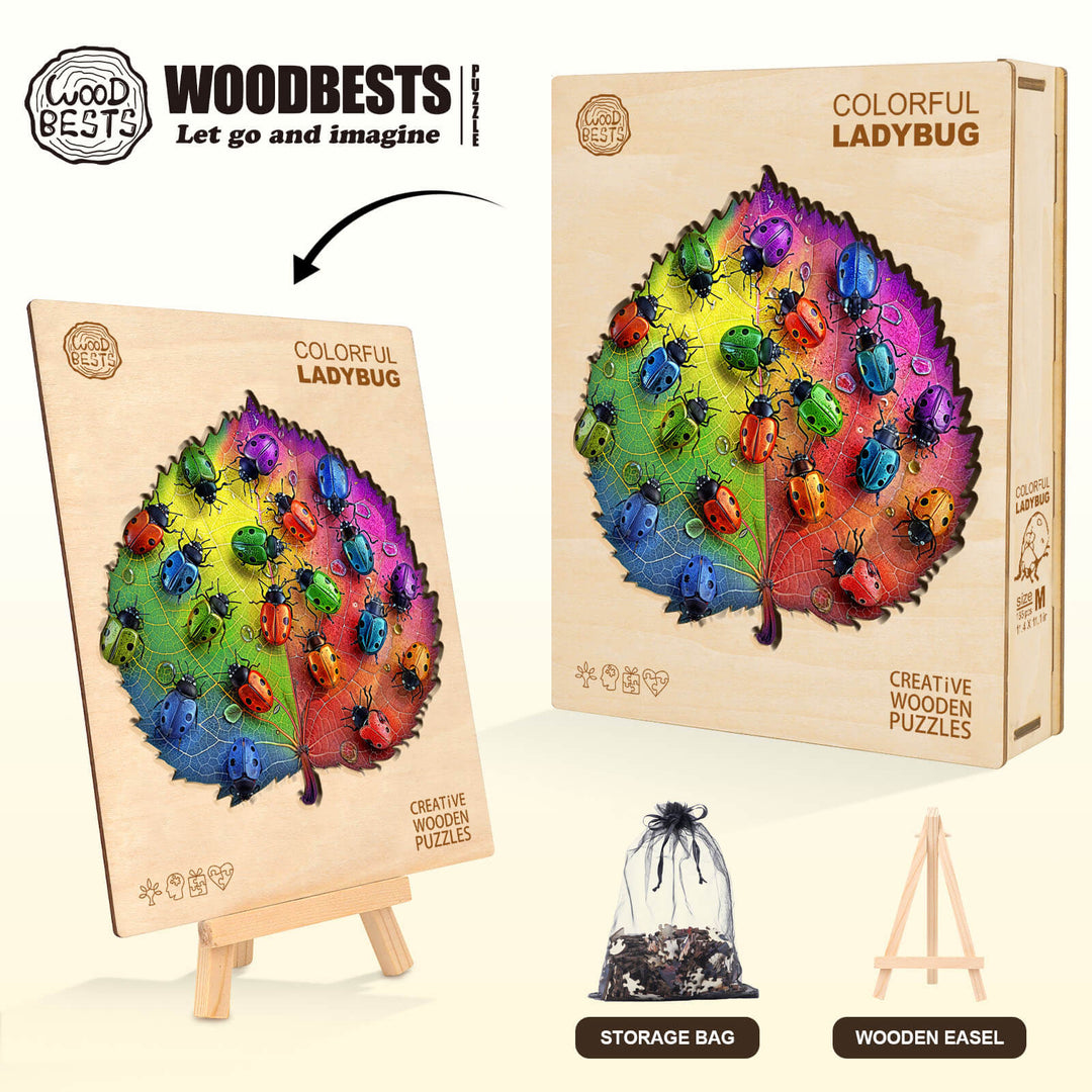 Colorful ladybug Wooden Jigsaw Puzzle