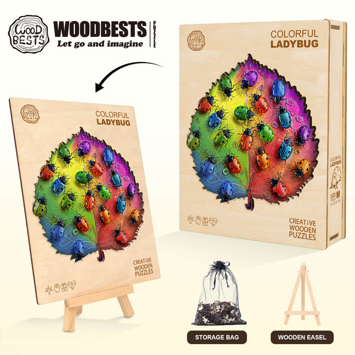 Colorful ladybug Wooden Jigsaw Puzzle