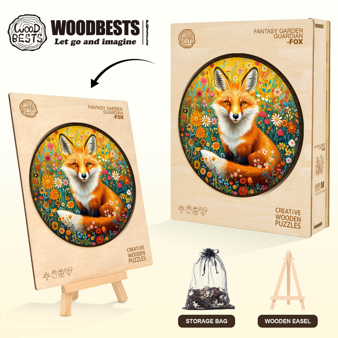 Fantasy Garden Guardian-Fox Wooden Jigsaw Puzzle