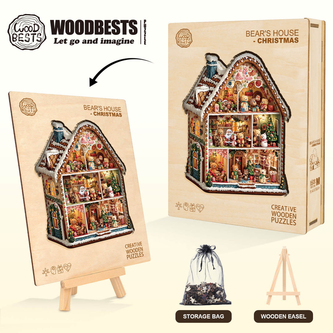 Bear's House - Christmas Wooden Jigsaw Puzzle