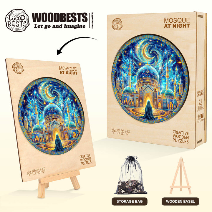 Mosquée de nuit Puzzle en bois