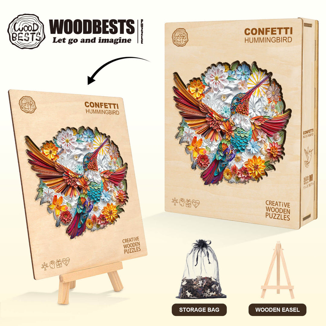 Puzzle en bois Colibri Confetti