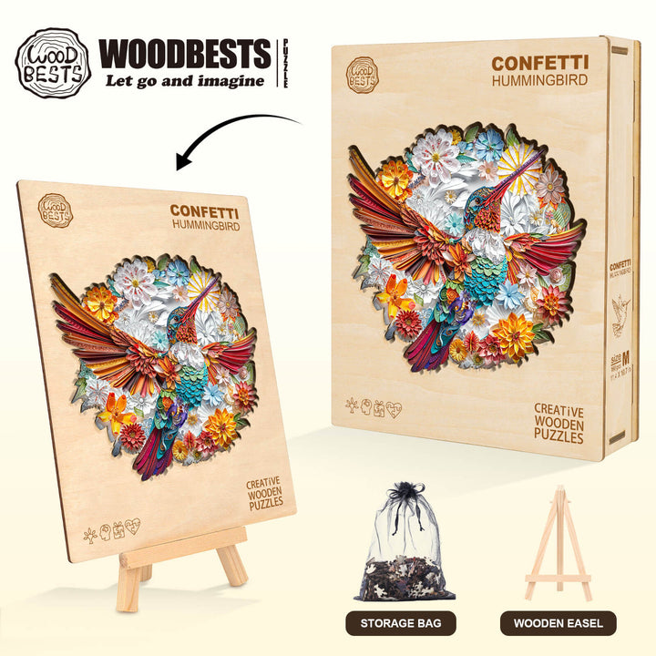 Puzzle en bois Colibri Confetti