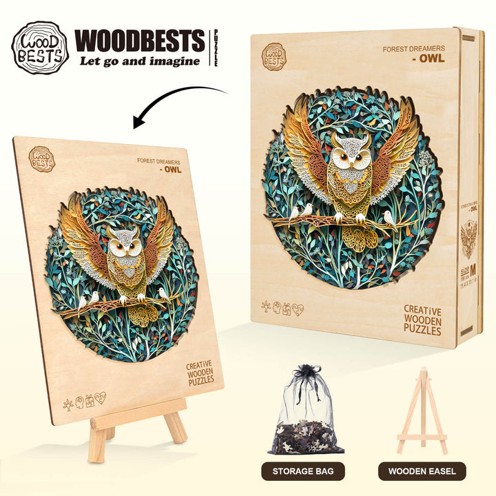 Forest Dreamers-Owl Wooden Jigsaw Puzzle
