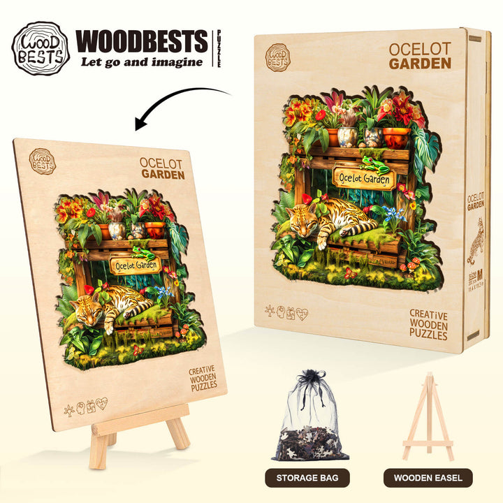 Ocelot Garden Wooden Jigsaw Puzzle