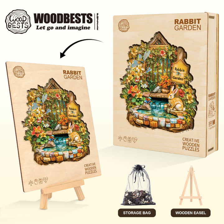 Rabbit Garden Wooden Jigsaw Puzzle