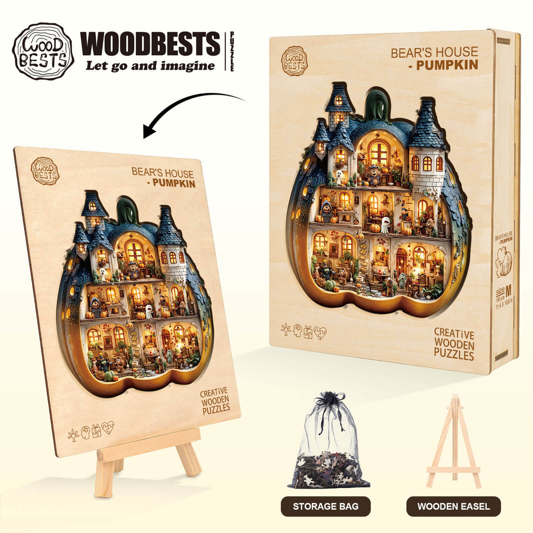 Bear's House - Pumpkin Wooden Jigsaw Puzzle
