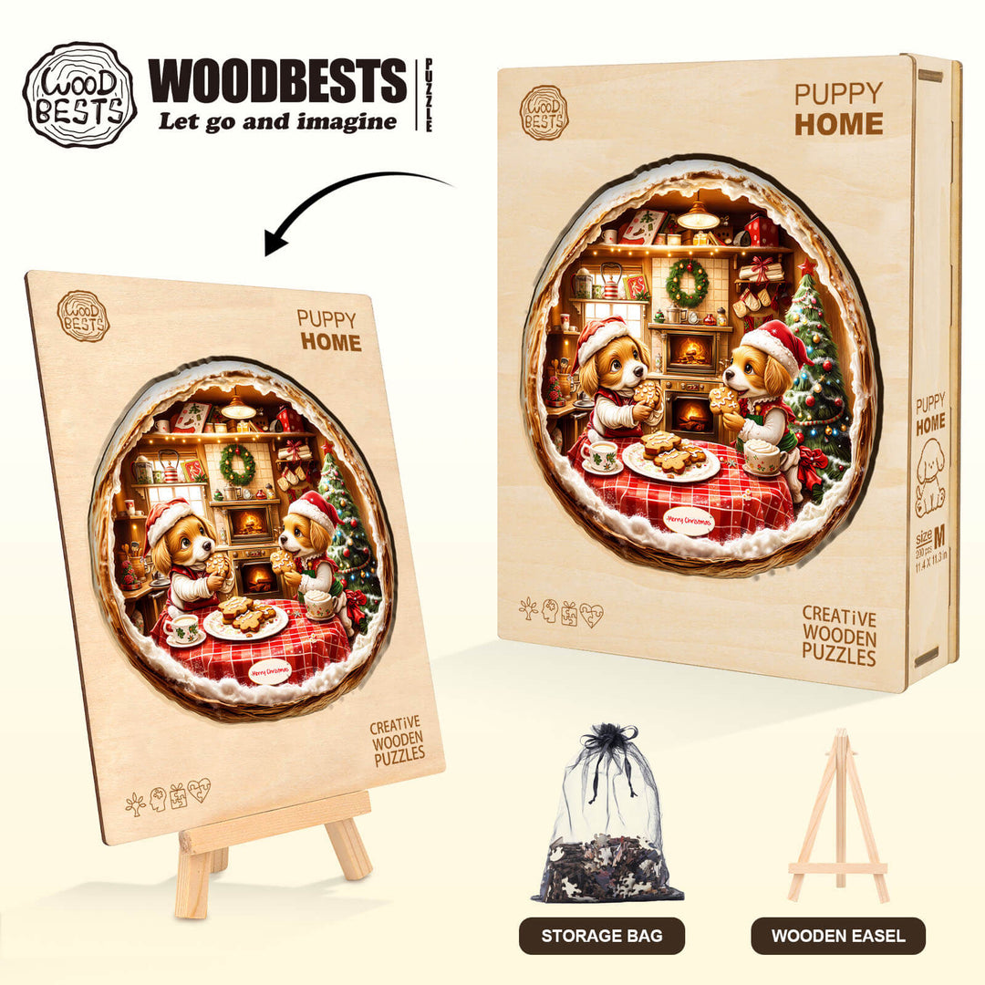 Puppy Home Wooden Jigsaw Puzzle