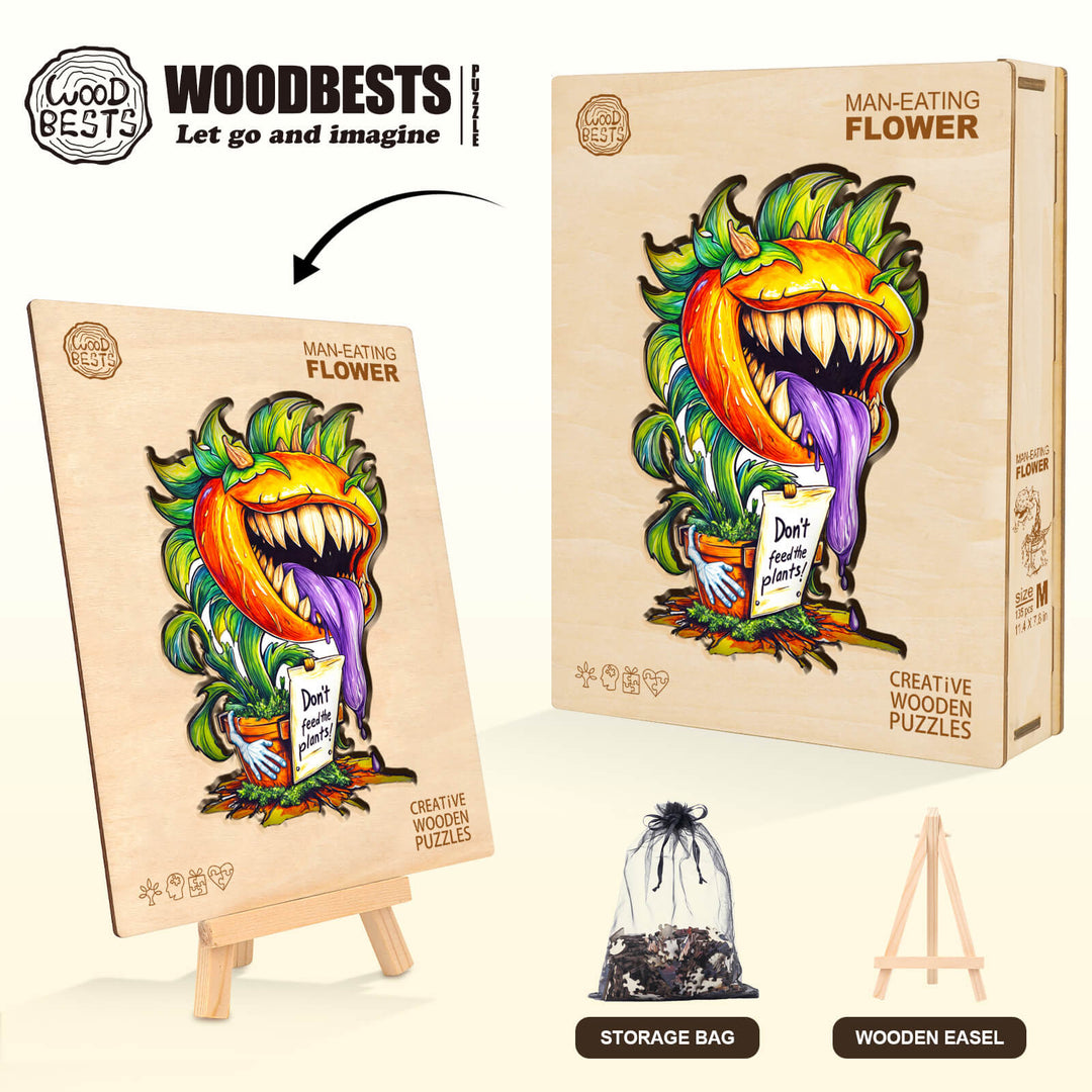 Man-eating flower Wooden Jigsaw Puzzle