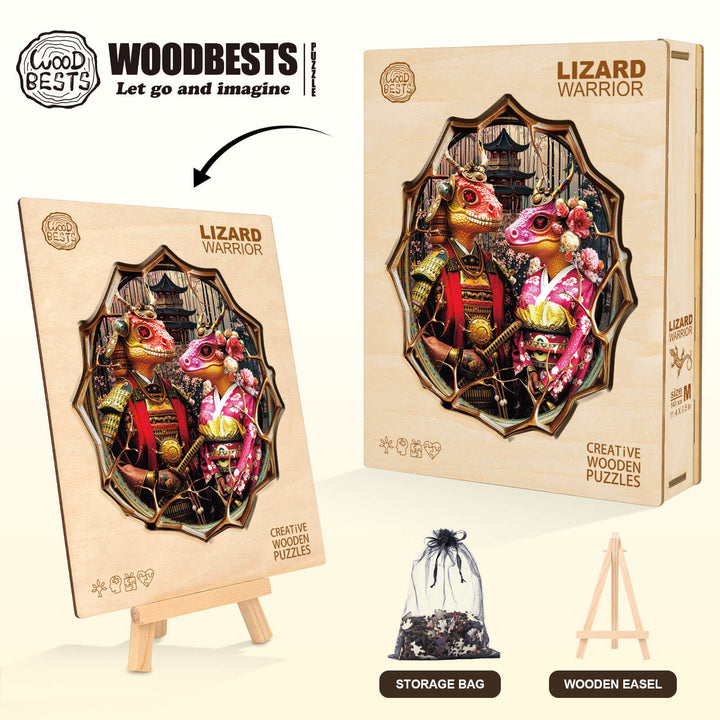 Lizard Warrior Wooden Jigsaw Puzzle