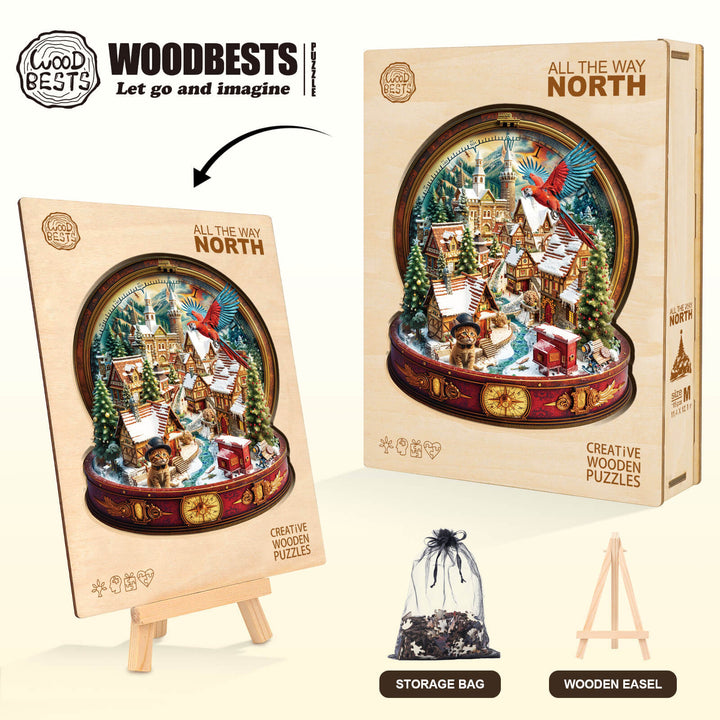 all the way north Wooden Jigsaw Puzzle