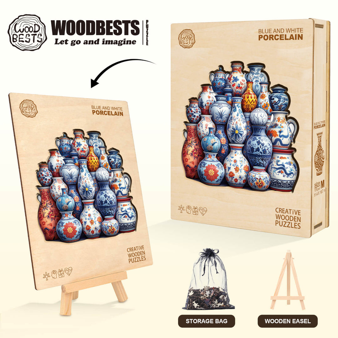 Blue and white porcelain Wooden Jigsaw Puzzle