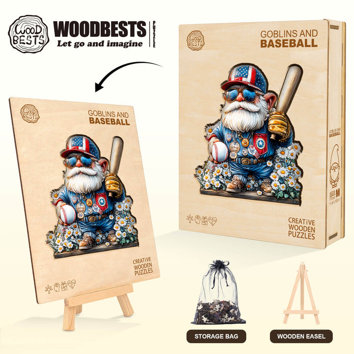 Goblin- und Baseball-Holzpuzzle