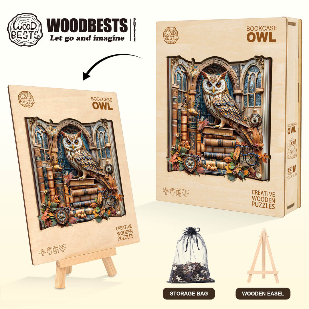 Bücherregal Eule Holz-Puzzle