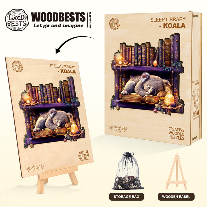 Sleep Library-Koala Wooden Jigsaw Puzzle