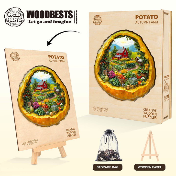 Potato Autumn Farm Wooden Jigsaw Puzzle