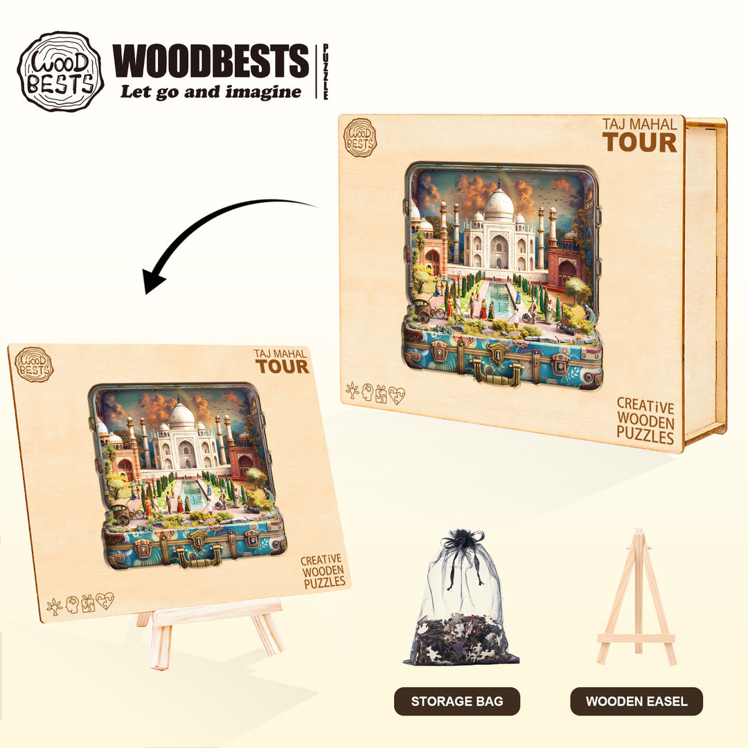 Taj Mahal Tour Wooden Jigsaw Puzzle