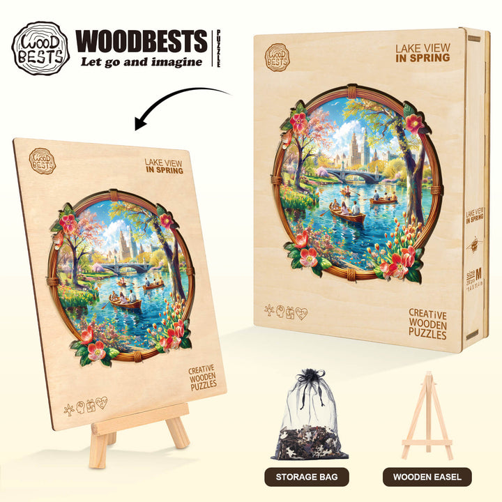 Lake View In Spring  Wooden Jigsaw Puzzle