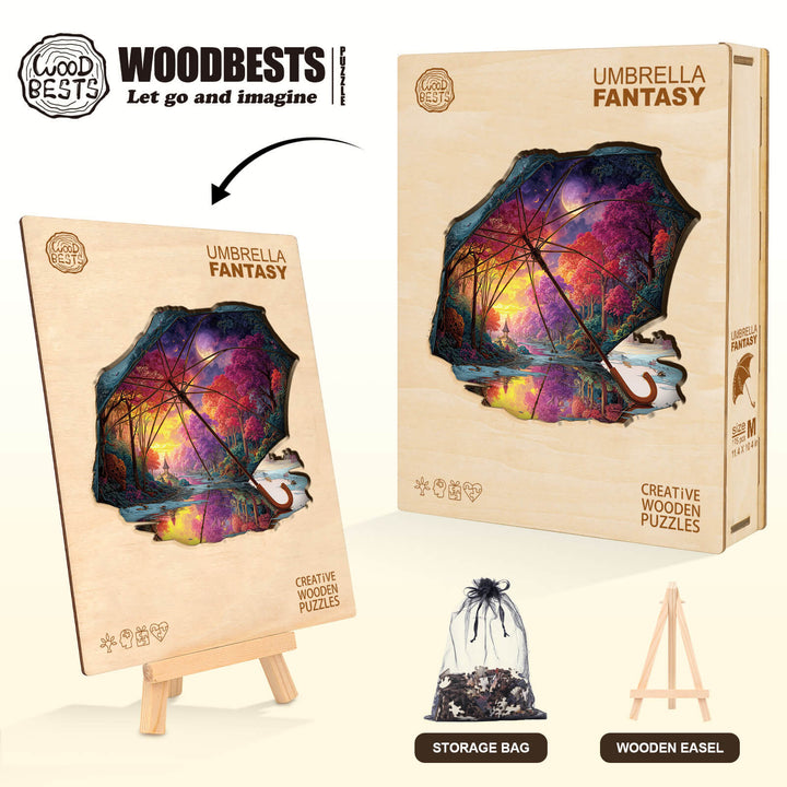 Umbrella Fantasy Wooden Jigsaw Puzzle