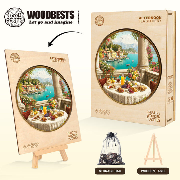 Afternoon Tea Scenery Wooden Jigsaw Puzzle