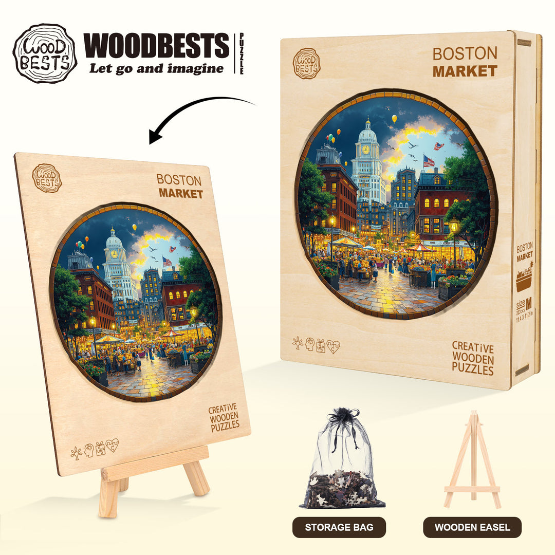Bonston Market Wooden Jigsaw Puzzle