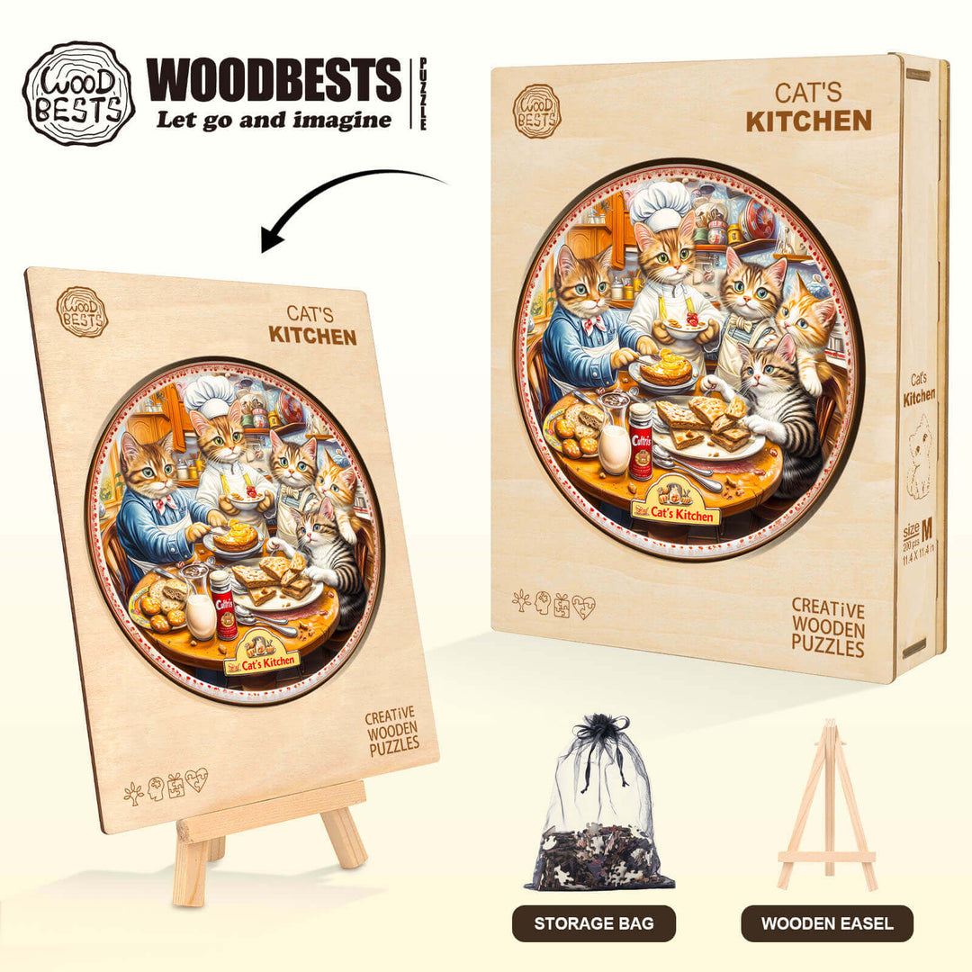 Cat's Kitchen Wooden Jigsaw Puzzle