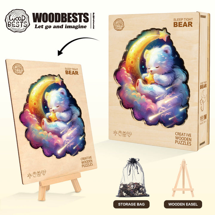 Sleep tight bear Wooden Jigsaw Puzzle