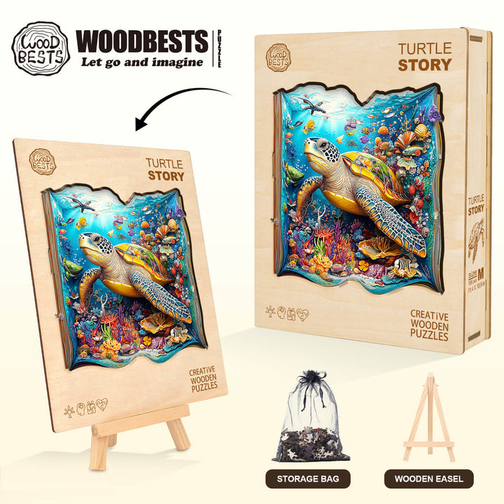 Turtle Story Holz-Puzzle