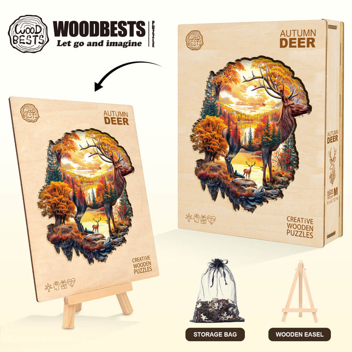 Autumn Deer Wooden Jigsaw Puzzle