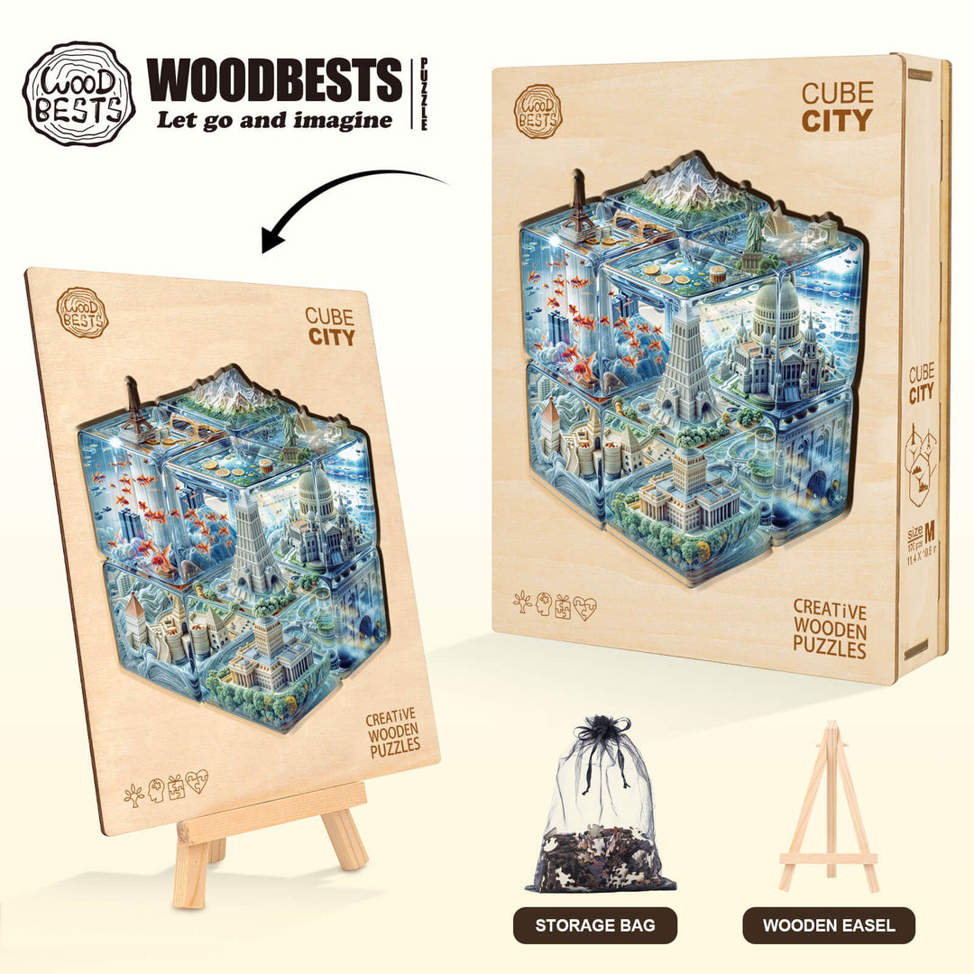Cube City Wooden Jigsaw Puzzle