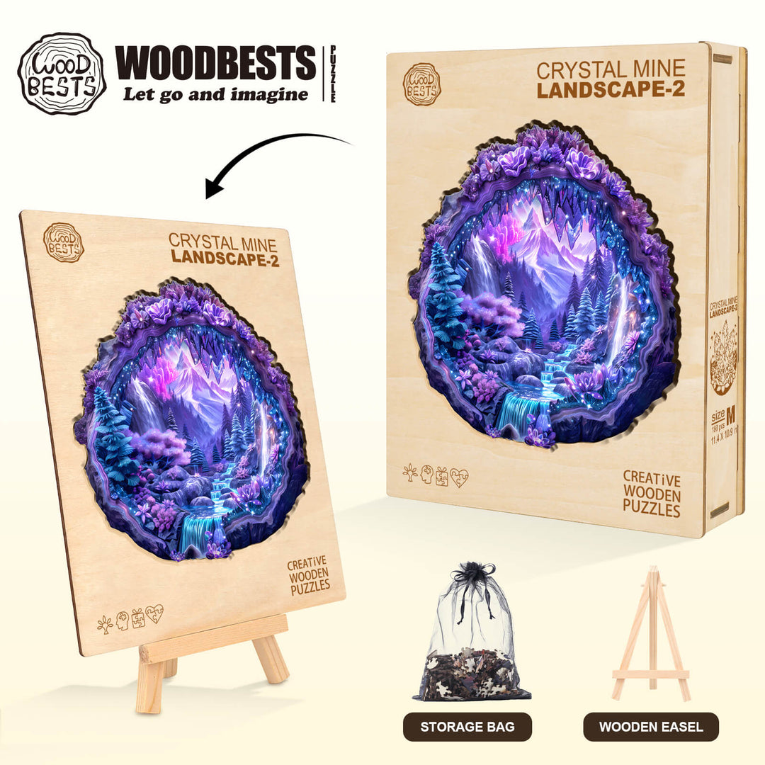 Crystal mine landscape-2 Wooden Jigsaw Puzzle