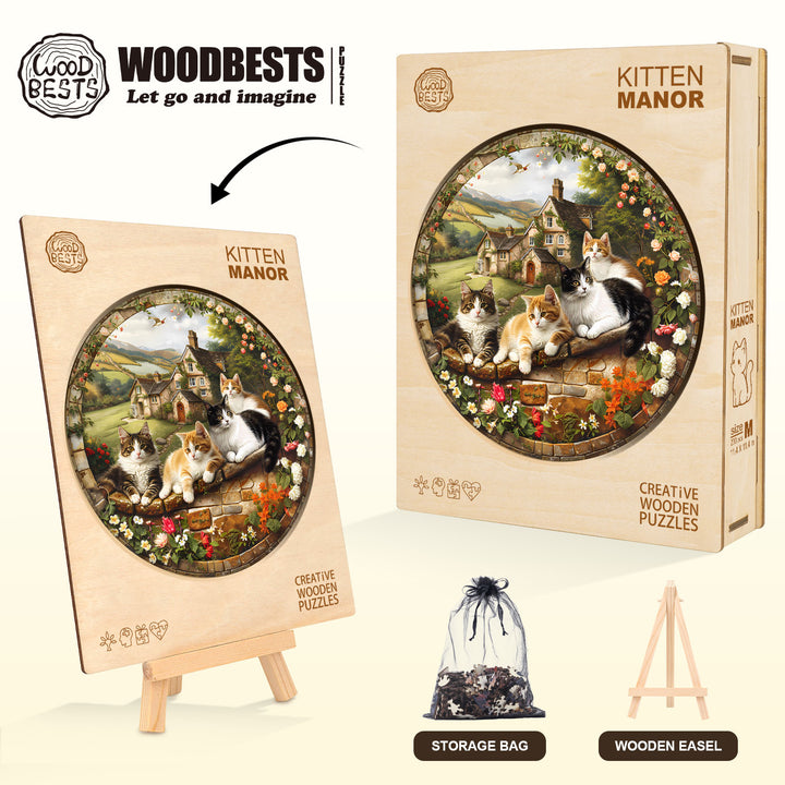 Kitten Manor Wooden Jigsaw Puzzle