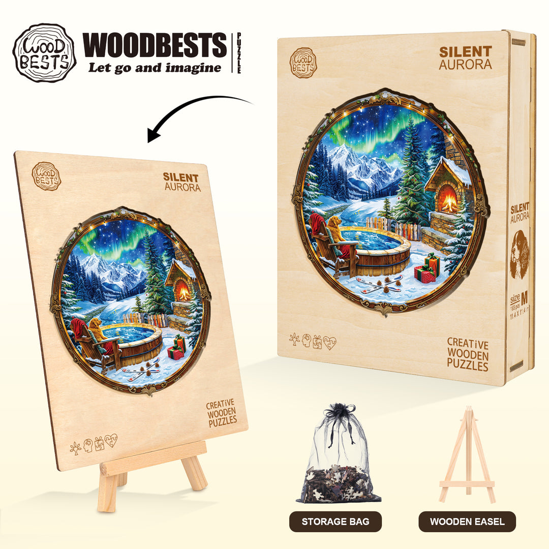 Silent Aurora Wooden Jigsaw Puzzle