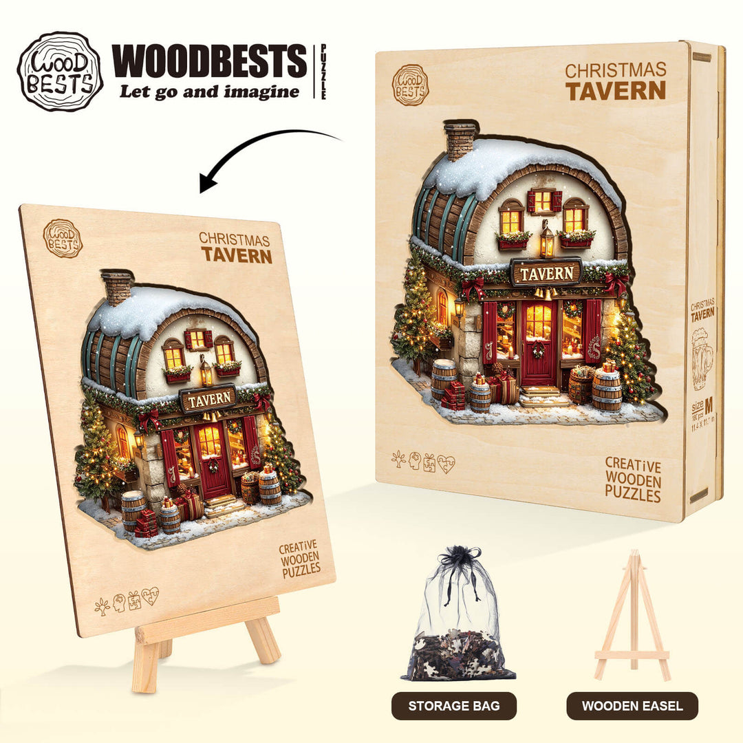 Christmas Tavern Wooden Jigsaw Puzzle