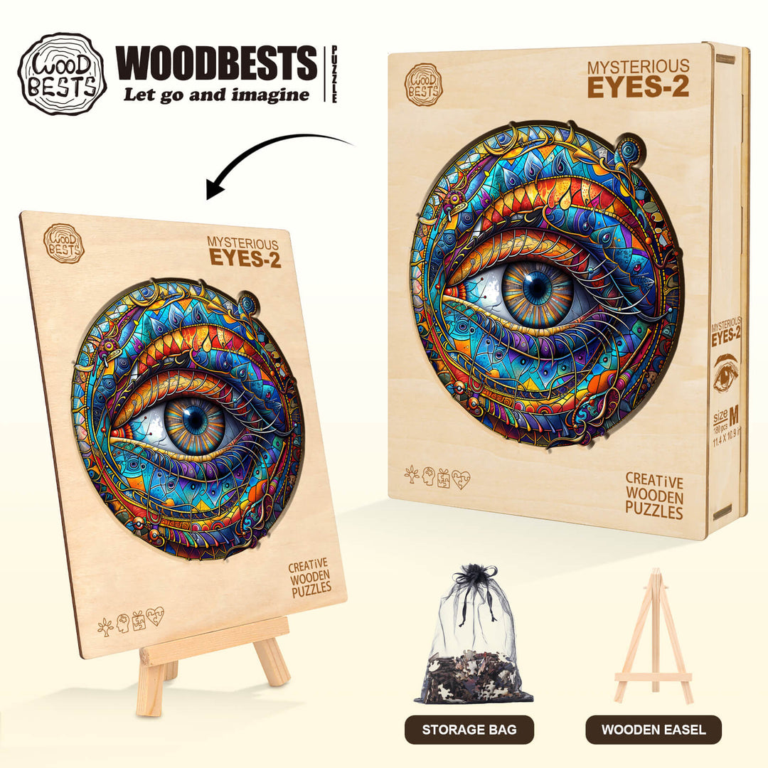 Mysterious eyes-2 Wooden Jigsaw Puzzle
