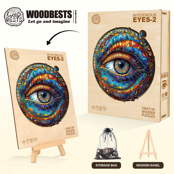 Mysterious eyes-2 Wooden Jigsaw Puzzle