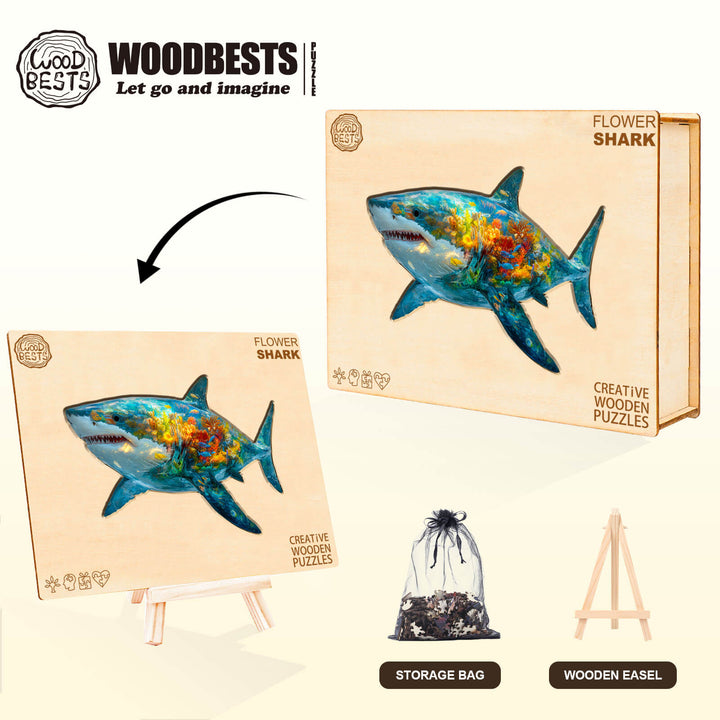 Flower Shark Holz-Puzzlespiel