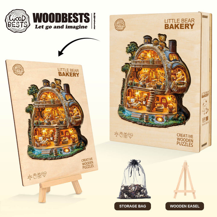 Little Bear Bakery Wooden Jigsaw Puzzle