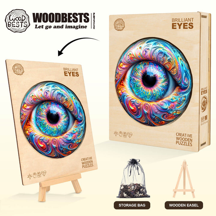 Brilliant eyes Wooden Jigsaw Puzzle