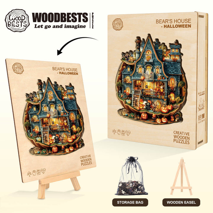 Bear's House - Halloween Wooden Jigsaw Puzzle