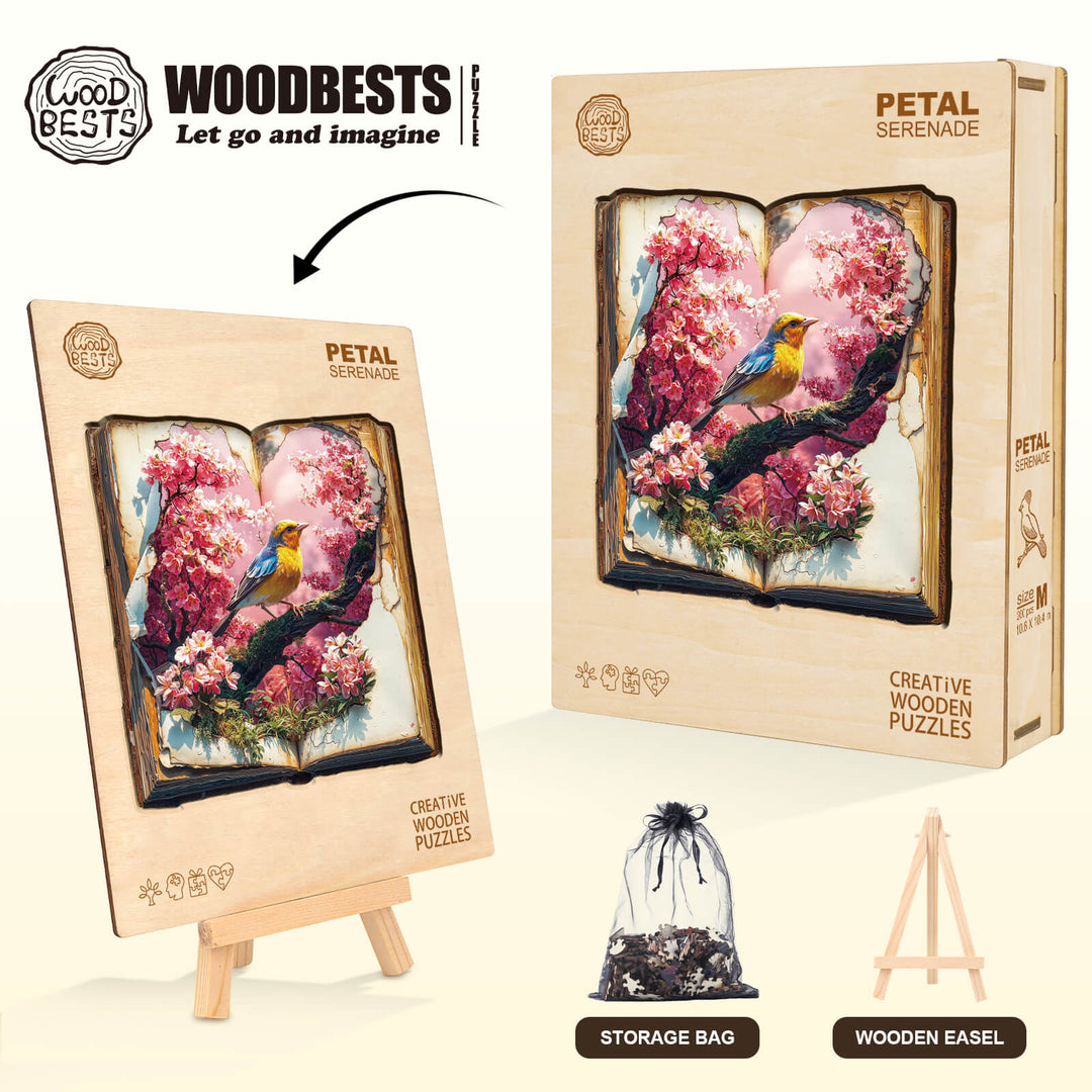 Petal Serenade Wooden Jigsaw Puzzle