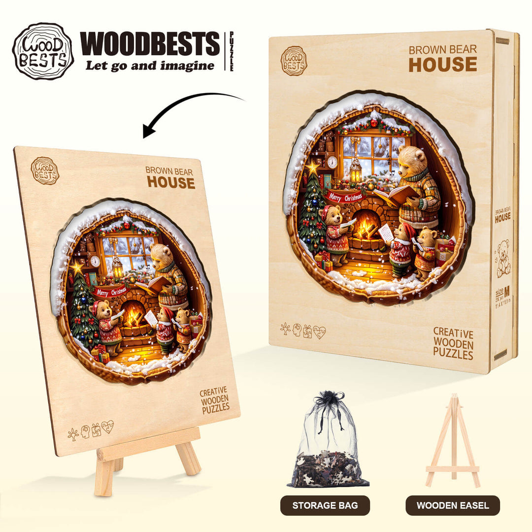 Brown Bear House Wooden Jigsaw Puzzle