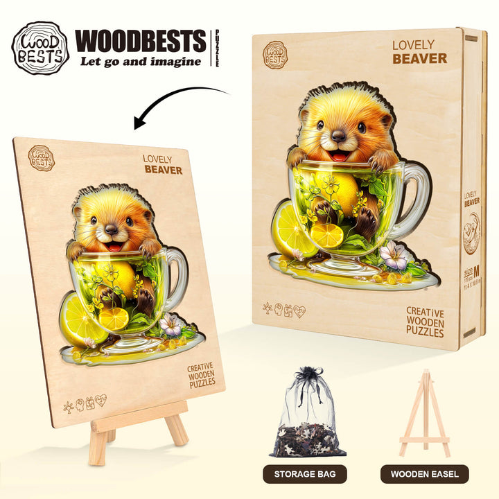 Lovely Beaver Wooden Jigsaw Puzzle