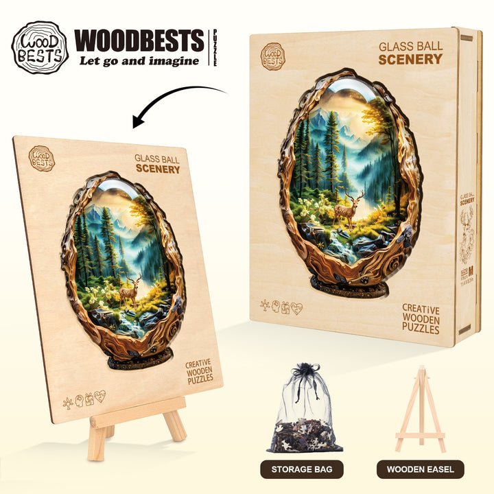 Glass ball scenery Wooden Jigsaw Puzzle